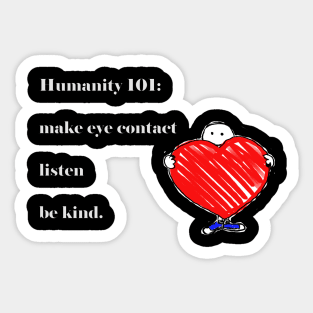 Humanity 101 (dark) Sticker